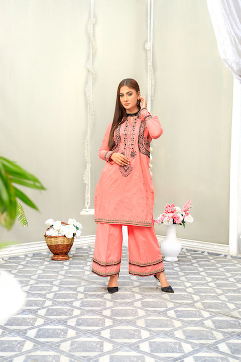 Pink Sequence Embroidered Dress  (CC 186)