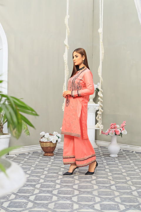 Pink Sequence Embroidered Dress  (CC 186)