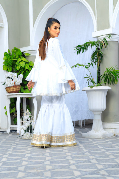 White Frock & Sharara Dress (CC 301)